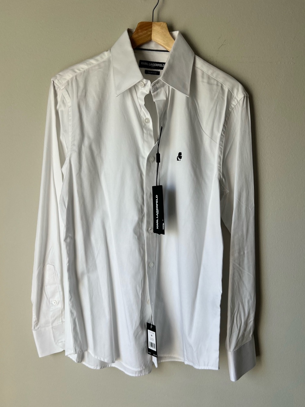 Karl Lagerfeld Men's White Dress Shirt Size M